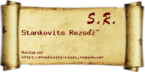 Stankovits Rezső névjegykártya